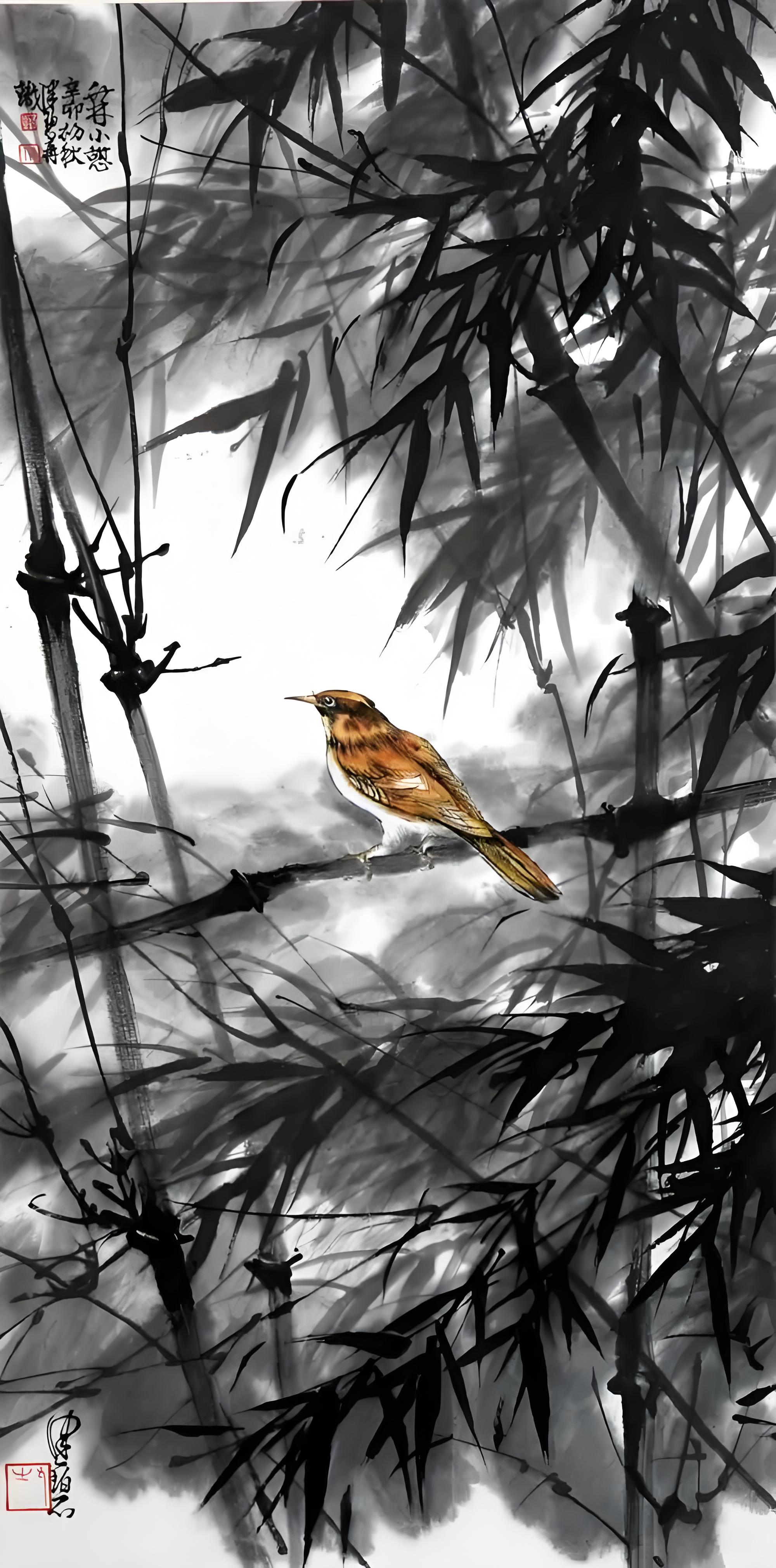 竹林鸟9161 陈佩秋